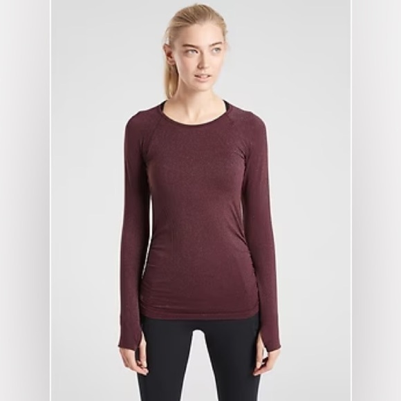 Athleta Speedlight Glow Top in Antique Burgundy, Size M - Picture 2 of 7
